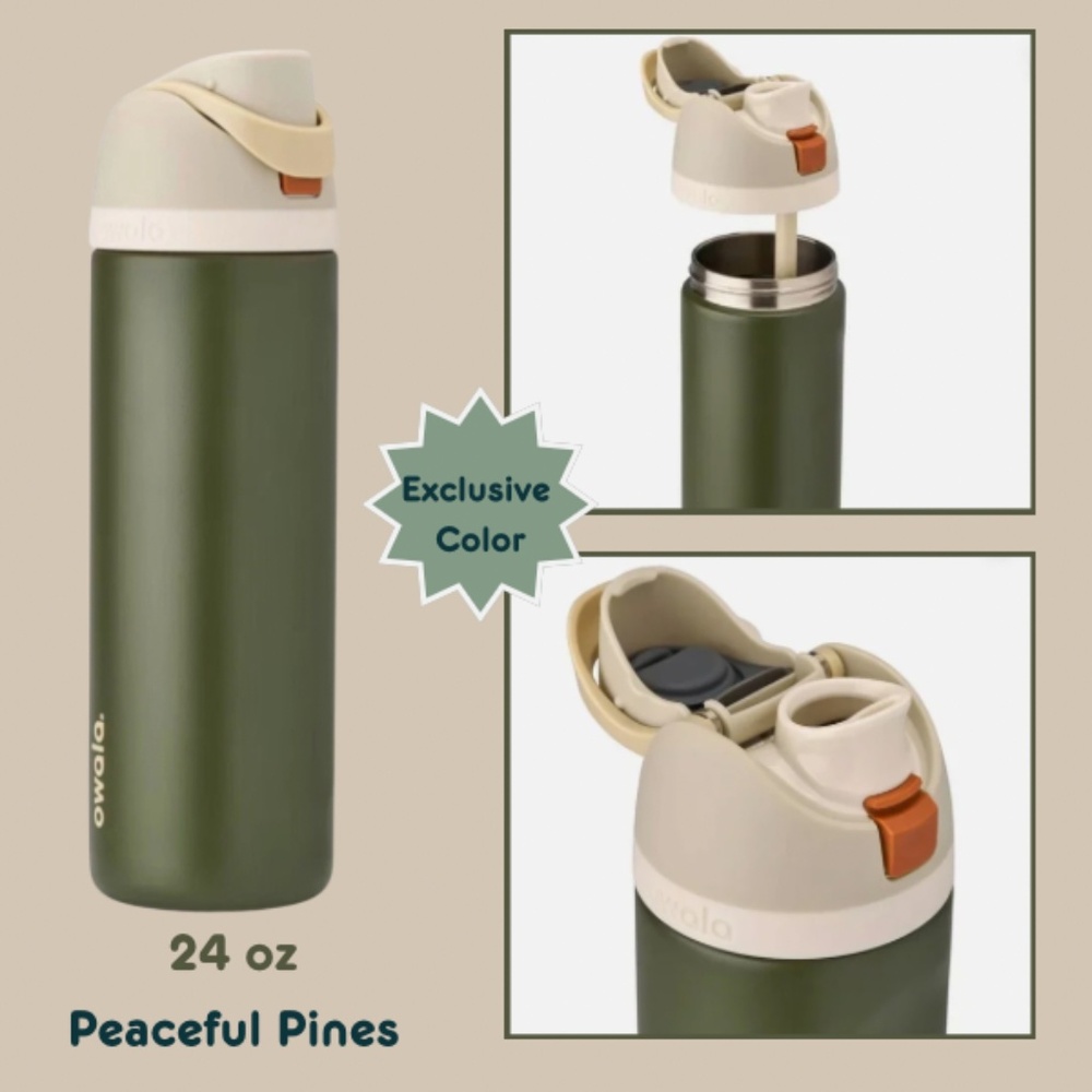 Authentic 24oz FreeSip Owala- Peaceful Pines (Exclusive Color)